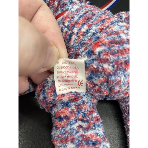 Ty Beanie Baby USA Bear 2000 Proud To Be American Tag Errors Rare Retired New! - Picture 8 of 10